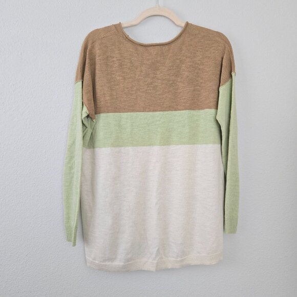 Madewell Palmdale Linen Blend Colorblocked Slouchy Pullover Sweater NWT Size XXS - Picture 6 of 7
